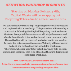 Attention Residents RE- Recycling Bins